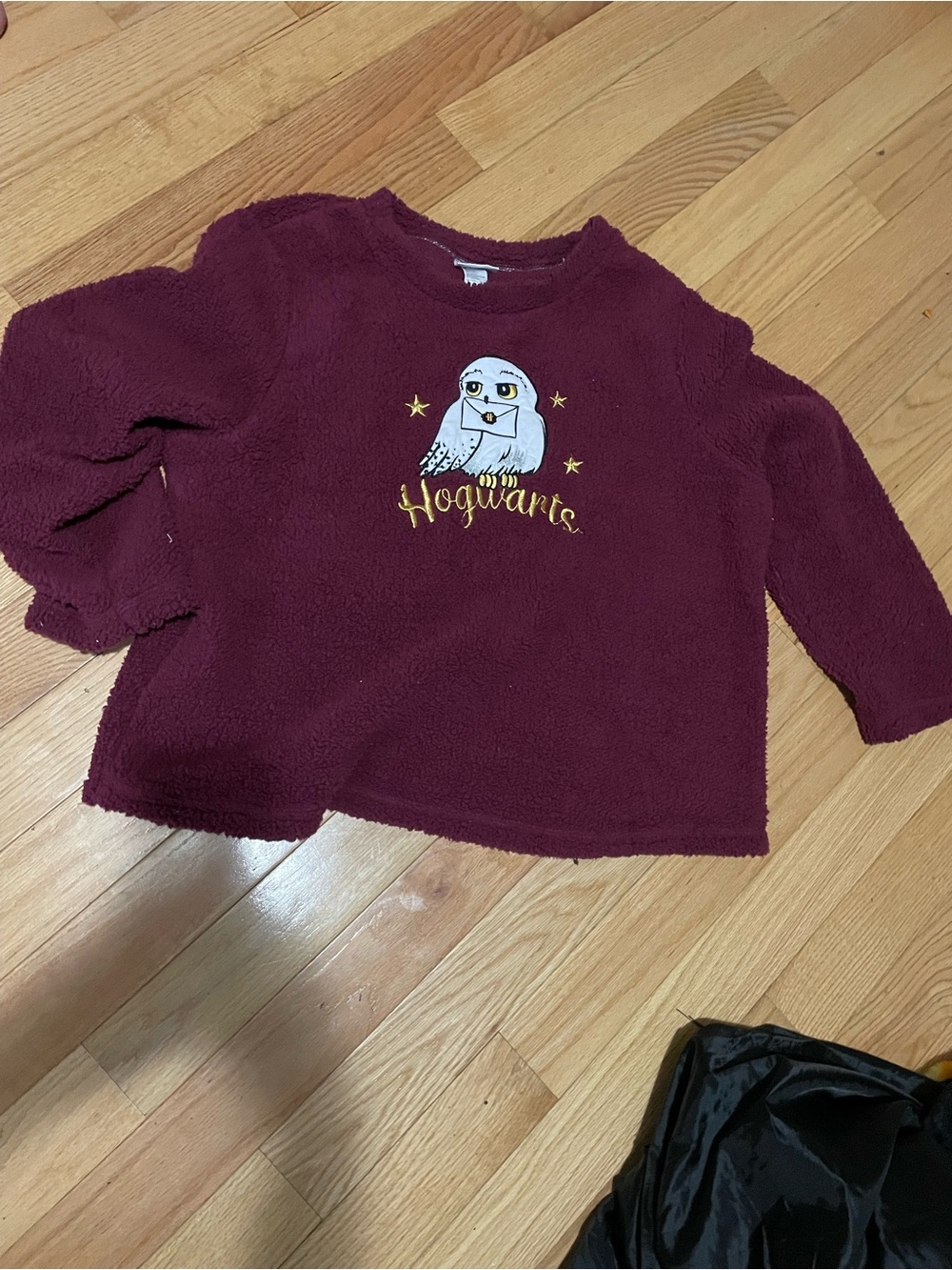 Hogwarts Harry Potter Maroon Plush Pullover Top